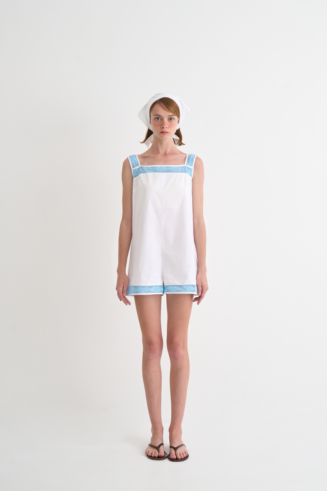 Ophelia Cotton Playsuit Sea Salt