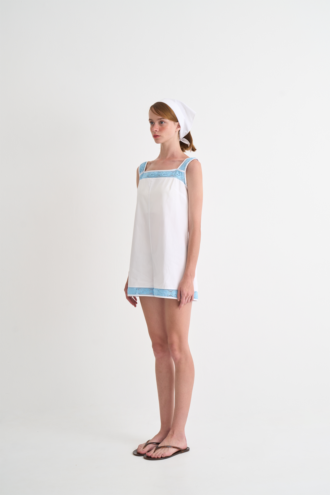 Ophelia Cotton Playsuit Sea Salt