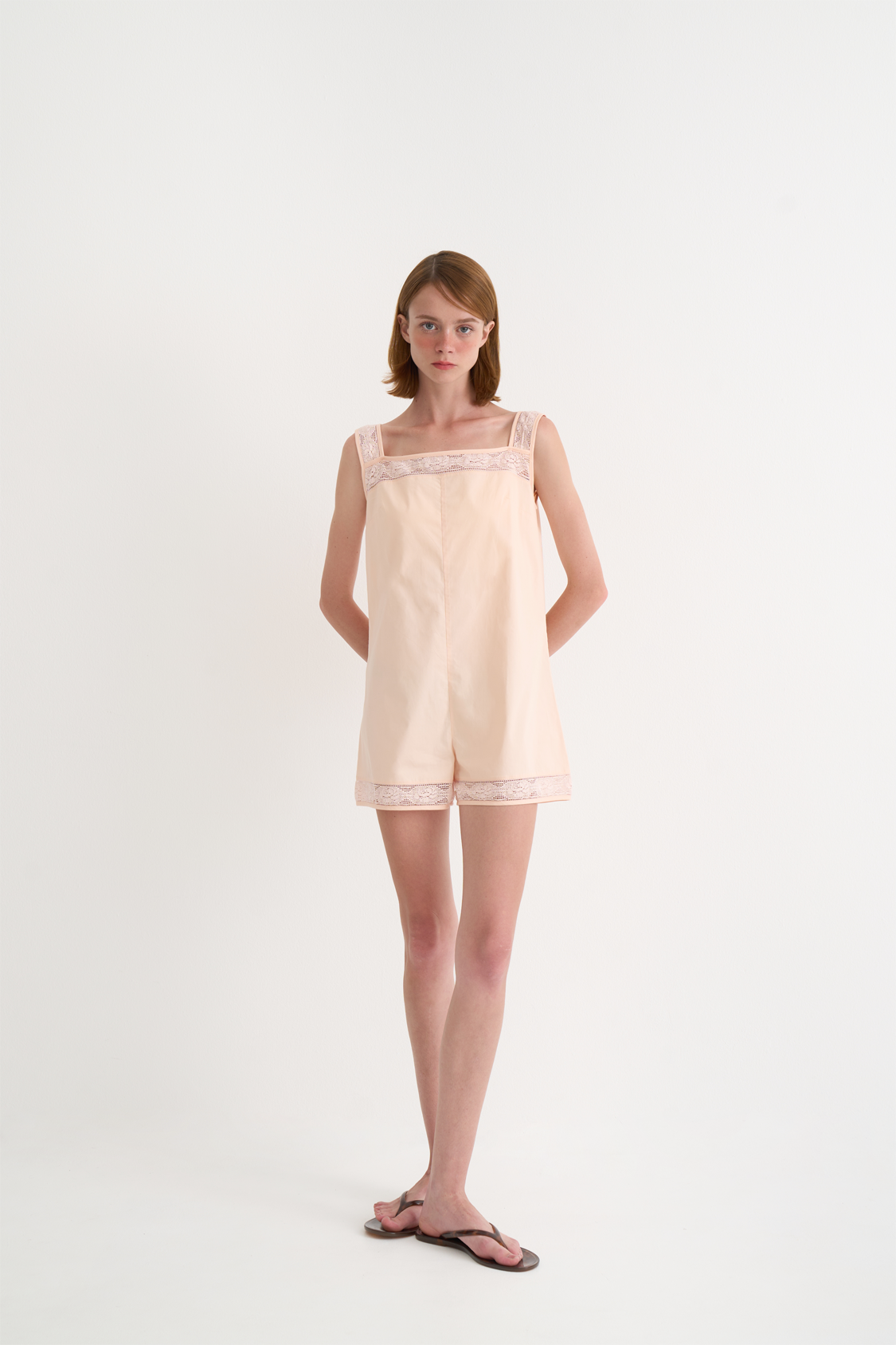 Ophelia Cotton Playsuit Peach