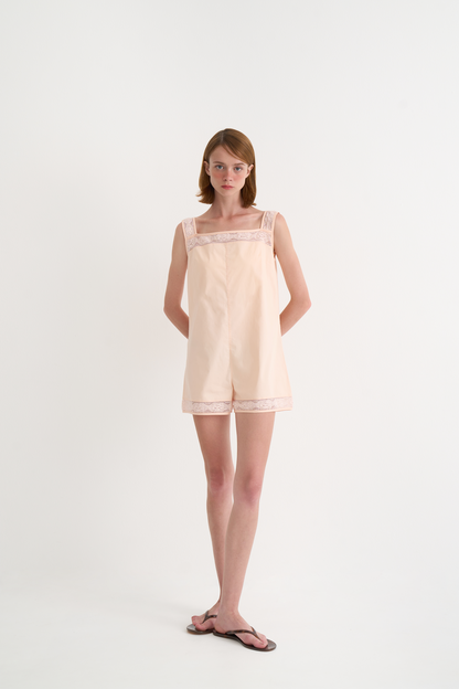 Ophelia Cotton Playsuit Peach
