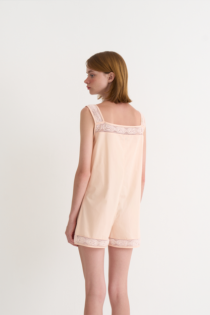 Ophelia Cotton Playsuit Peach