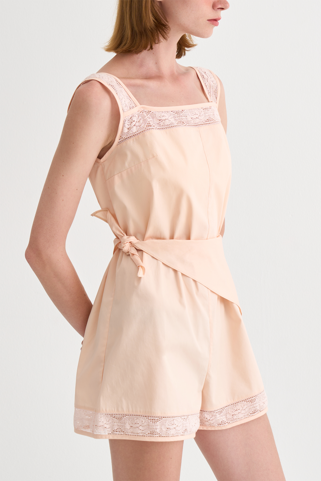 Ophelia Cotton Playsuit Peach