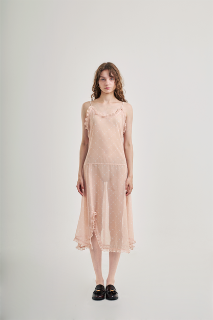 Augury Mesh Dress Nude