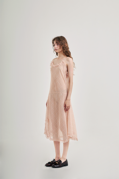 Augury Mesh Dress Nude