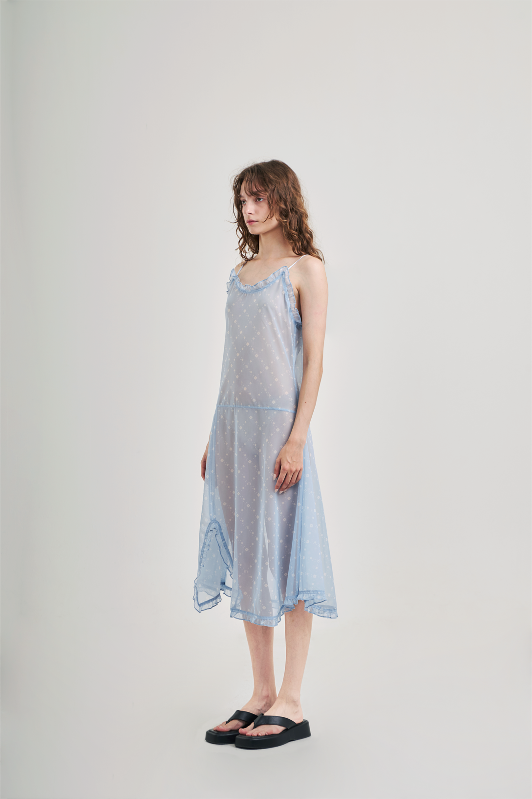 Augury Mesh Dress Powder Blue