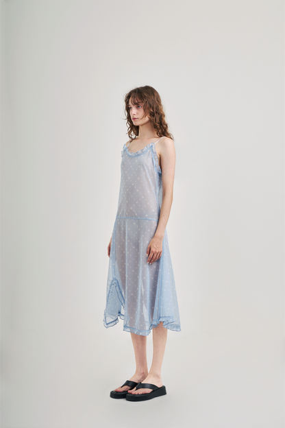 Augury Mesh Dress Powder Blue