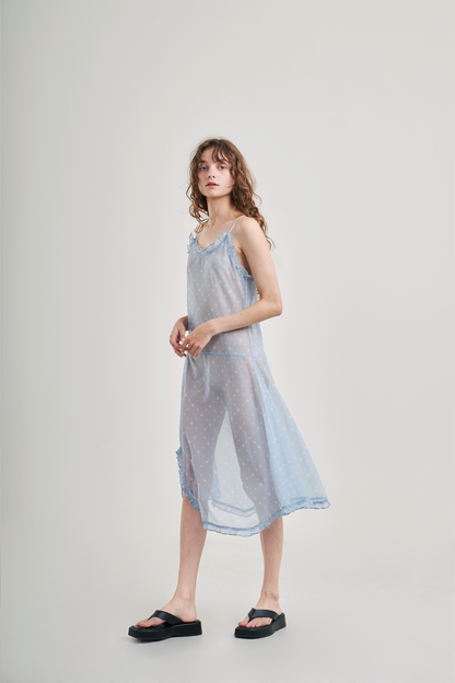 Augury Mesh Dress Powder Blue